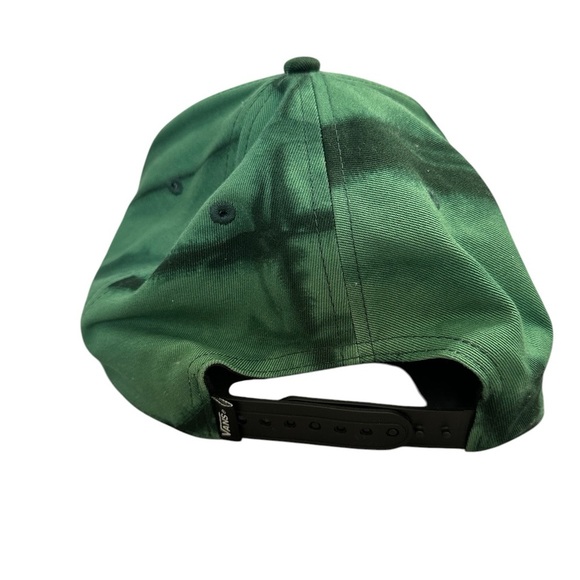 VANS Off The Wall Hat Cap Green SnapBack Skater Black Flat Bill - Picture 3 of 4